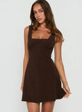 Dasha Corduroy Mini Dress Chocolate