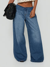 Roamer No Waist Low Rise Super Baggy Vintage Mid Blue