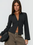 Anni Pinstripe Shirt Black