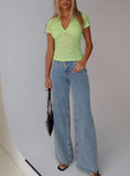 Darla Low Rise Straight Jean Vintage Blue Wash