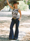 Acapulco Low Rise Flare Jeans Dark Blue Wash