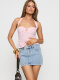 Nickei Denim Mini Skirt Light Wash Tall