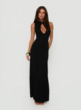 Ailany Keyhole Backless Maxi Dress Black