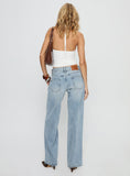 Serenitia Mid Rise Straight Leg Jeans Light Wash