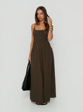 Magnolie Shirred Maxi Dress Green