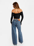 Jankins Low Rise Straight Leg Jeans Mid Wash