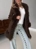 Josefina Faux Fur Detail Jacket Chocolate