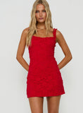 Pure Luck Lace Mini Dress Red