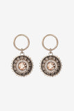 Round Vintage Black Crystal Earrings