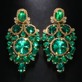 Geometric Rhinestone Dangle Earrings