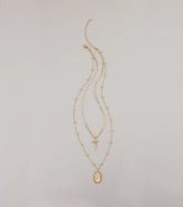 Divine Layers Cross Pendant Chain Necklace