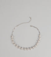 Floral Glow Rhinestone Chain Necklace