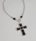 Bold Details Cross Statement Necklace