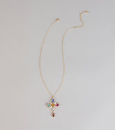 Extra In Every Way Gemstone Cross Necklace