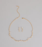 Delicate Sparkle Rhinestone Necklace And Earrings Set