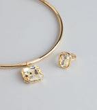 Bold Shine Rhinestone Pendant Necklace And Ring Set
