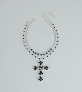 Instant Edge Cross Pendant Statement Necklace