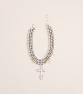 Sacred Shine Cross Beaded Necklace