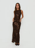 Fionna Floral Maxi Dress Chocolate