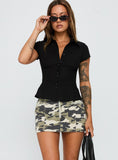 Voltage Denim Mini Skirt Camouflage