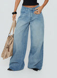 Naylor Mid Rise Wide Leg Jeans Light Wash Denim Light Blue Wash Tall