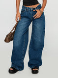 Duster Mid Rise Baggy Jeans Dark Wash