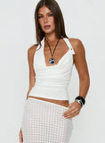 Esperia Halter Cowl Neck Top White