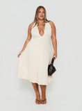 Morganne Halter Plunge Midi Dress Butter Curve