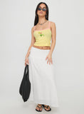 Vence Ruched Maxi Skirt White