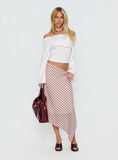 Gwenora Asymmetrical Midi Skirt Pink Stripe