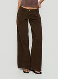 Picco Ultra Low Rise Wide Leg Jeans Brown