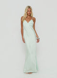 Flip A Switch Satin Lace Slip Maxi Dress Mint