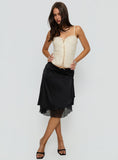 Rosemead Satin Midi Skirt Black