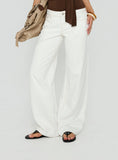 Tidal Wave Low Rise Straight Leg Jeans Cream