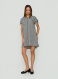 Angelikah Babydoll Mini Dress Black / White Gingham