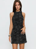 Forget Me Diamonte Mini Skirt Black