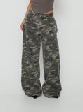 Naylor Mid Rise Wide Leg Jeans Camo