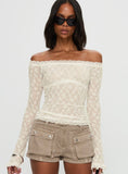 Mochapella Off The Shoulder Top White