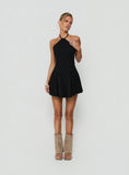 Hunnie Halter Mini Dress Black