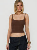 Wilah Knit Tank Top Brown