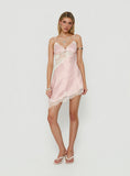 Raines Asymmetrical Lace Mini Dress Pink