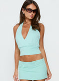 Arabele Halter Wrap Top Turquoise