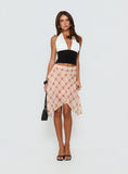 Natana Asymmetrical Midi Skirt Multi Check