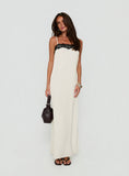 Daesa Lace Maxi Dress Cream / Black