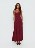 Marguerite Halter Maxi Dress Ruby Wine Petite