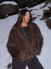 Super Trouper Faux Fur Jacket Brown
