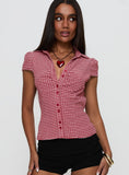 Arianwyn Short Sleeve Shirt Red Check