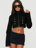 Stage Left Cropped Military Jacket Black