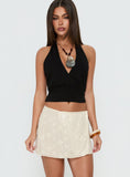 Brittain Wrap Mini Skirt Cream