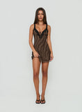 Florencee Lace Trim Mini Dress Zebra